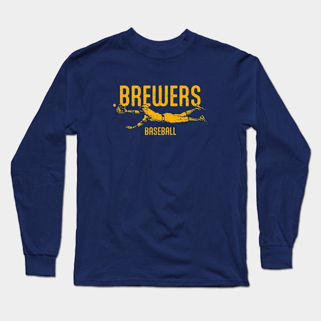 Brewers Vintage Catch Long Sleeve T-Shirt by Throwzack